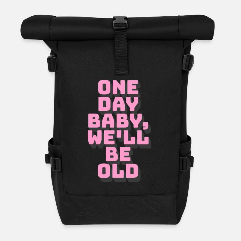 Motivational Poster - Roll Top Backpack - black