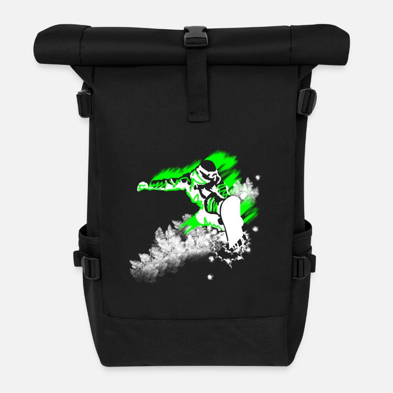 Snowboarder - Rolltop Rucksack - Schwarz