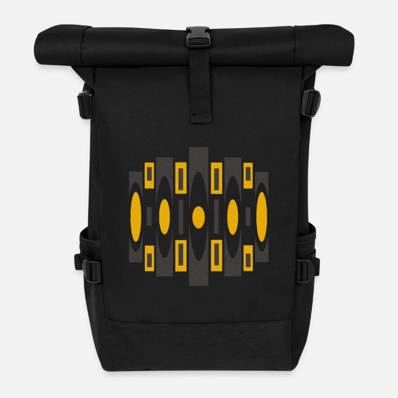 Psychedelic pattern by Cean - Roll Top Backpack - black