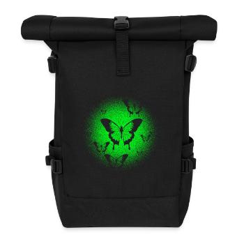 Schmetterling - Rolltop Rucksack - Schwarz - Vorne