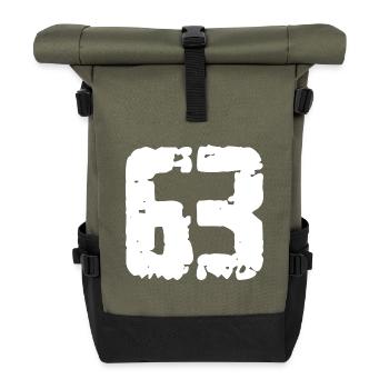 63 Zahl Vintage - Rolltop Rucksack - Olive/Schwarz - Vorne