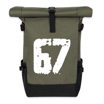 67 Number Vintage - Roll Top Backpack - olive/black - Front