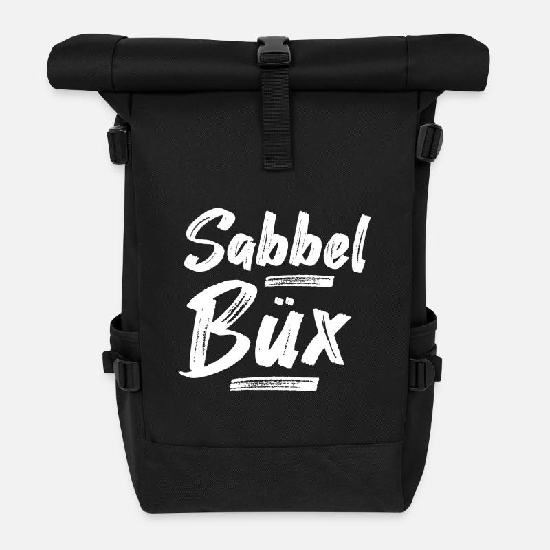 Sabbelbüx Plattdeutsch - Rolltop Rucksack - Schwarz
