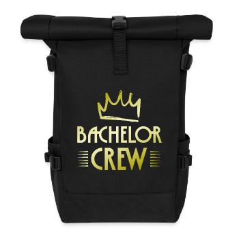 Bachelor Crew - Rolltop Rucksack - Schwarz - Vorne