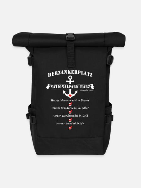 Auf zur Wanderkönigin - Wanderkönigin erreicht! - Rolltop Rucksack - Schwarz