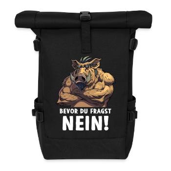 Wild Boar Before You Ask No Wilderness Forest - Roll Top Backpack - black - Front