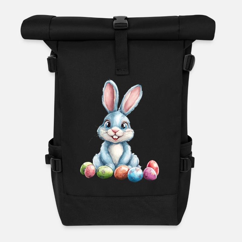 Lapin de Pâques - Sac à dos roll top - noir