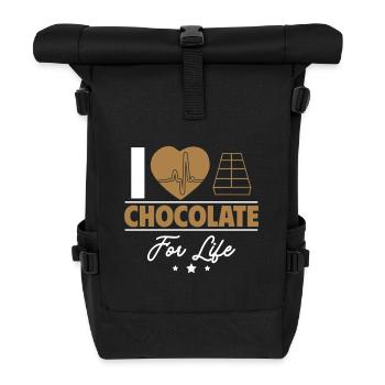 L’amour du chocolat pour la vie : seul le meilleur compte ! - Sac à dos roll top - noir - Devant