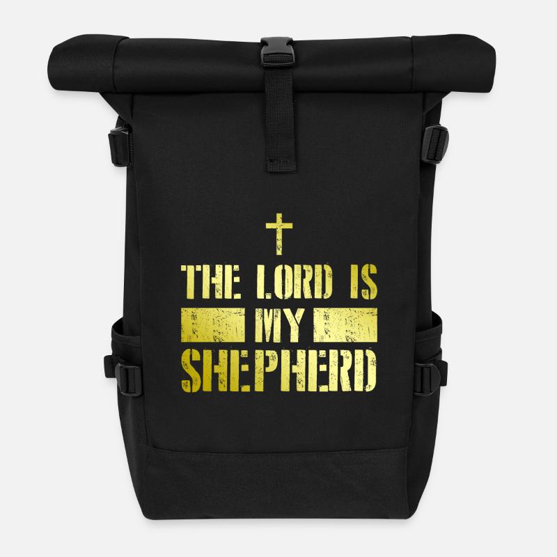 Jesus Mein Hirte Christlich Glaube Bibel Spruch - Rolltop Rucksack - Schwarz