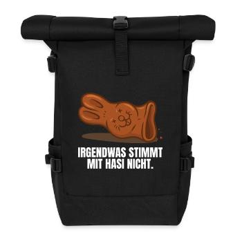 Schokoladenhase Ostern - Rolltop Rucksack - Schwarz - Vorne