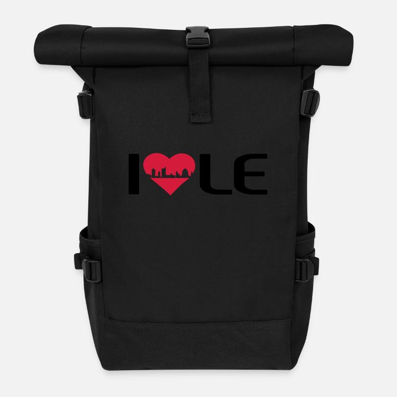 I love LE - Rolltop Rucksack - Schwarz