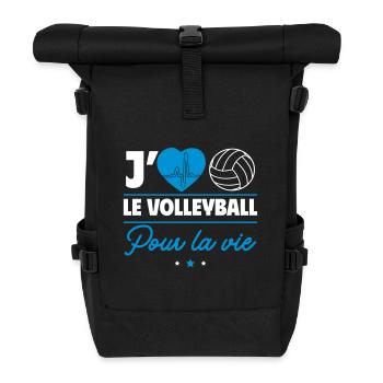 Volleyball pour la vie – Pour les vrais fans ! - Sac à dos roll top - noir - Devant