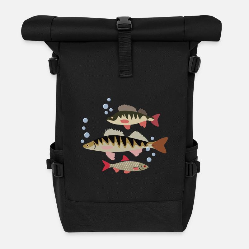 Poisson - Sac à dos roll top - noir