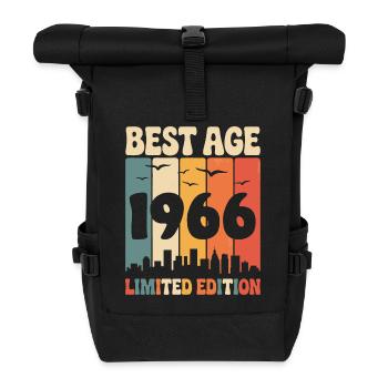 1966 Retro Birthday 1966 Vintage 1966 - Roll Top Backpack - black - Front
