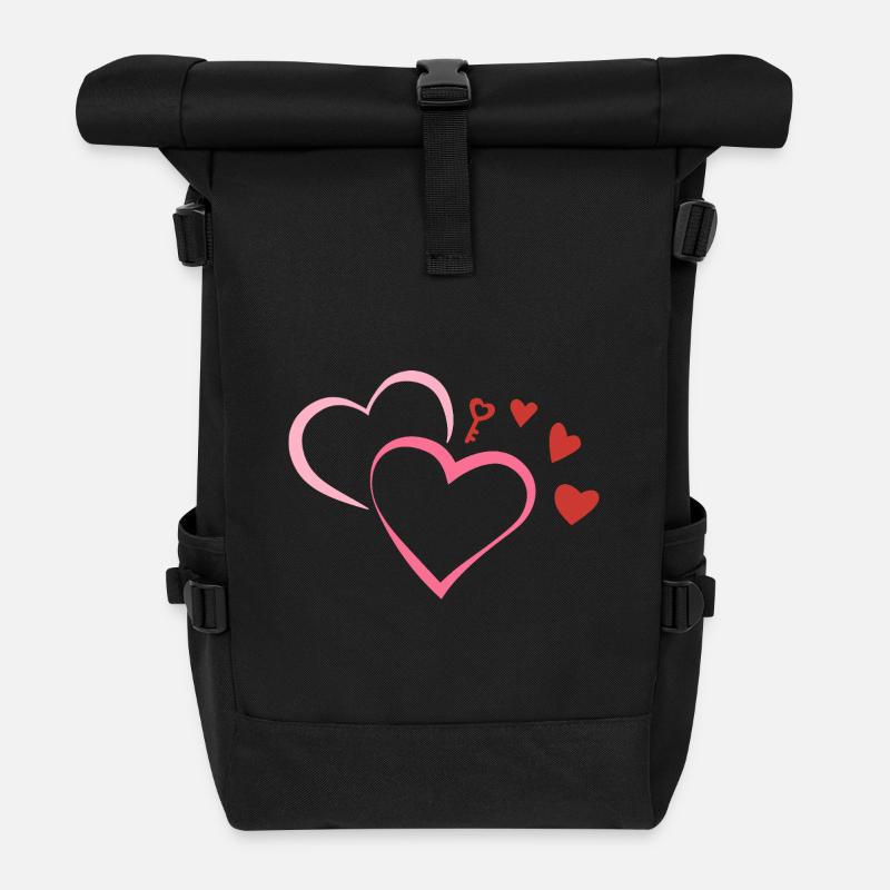 MyCutePicci_Cuori - Rolltop Rucksack - Schwarz