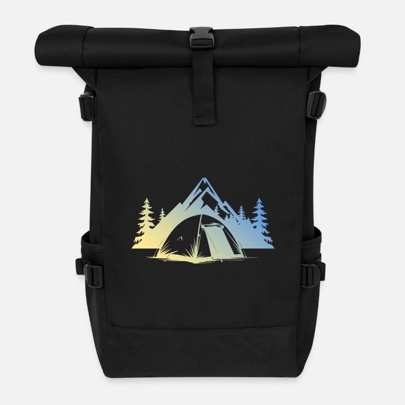 Camping Zelt - Rolltop Rucksack - Schwarz