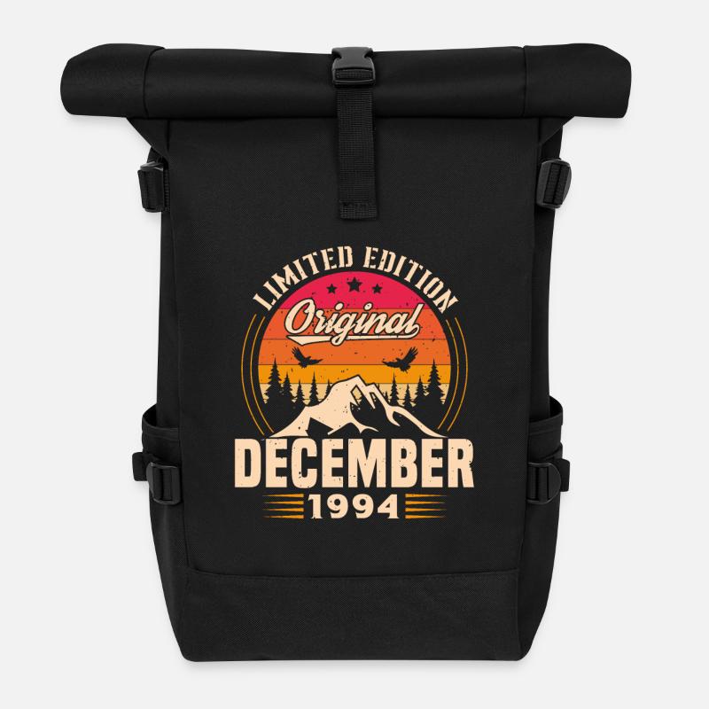 Geburtstagsgeschenk Geboren im Dezember 1994 - Rolltop Rucksack - Schwarz