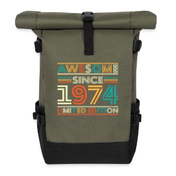 Impressive since 1974 - Roll Top Backpack - olive/black - Front