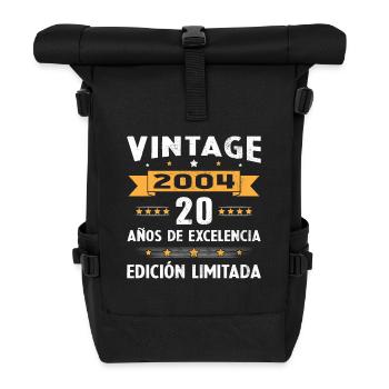 20 Jahre 2004 Vinatge Geburtstagsgeschenk - Rolltop Rucksack - Schwarz - Vorne