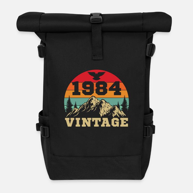 1984 Vintage Retro Geburtstagsgeschenk - Rolltop Rucksack - Schwarz