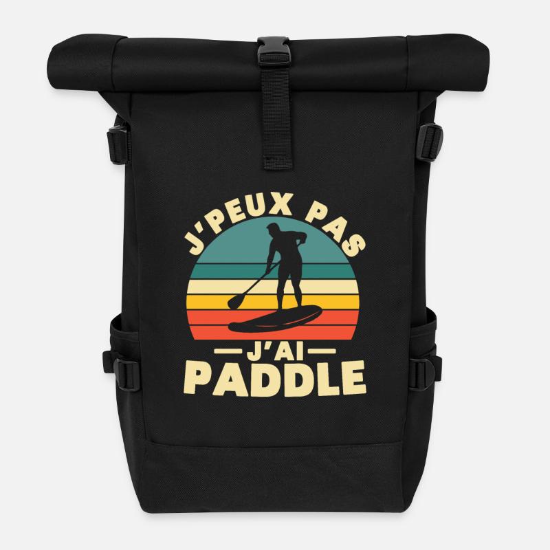 Ich kann nicht paddeln, ich - Rolltop Rucksack - Schwarz