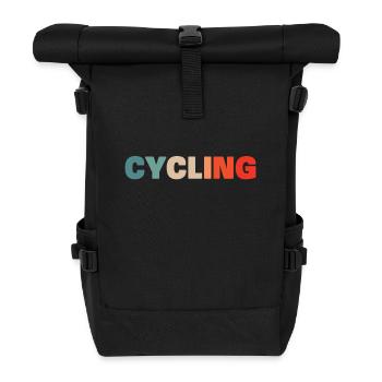 Urban Cycling Fahrrad Radfahrer Fahrrad - Rolltop Rucksack - Schwarz - Vorne