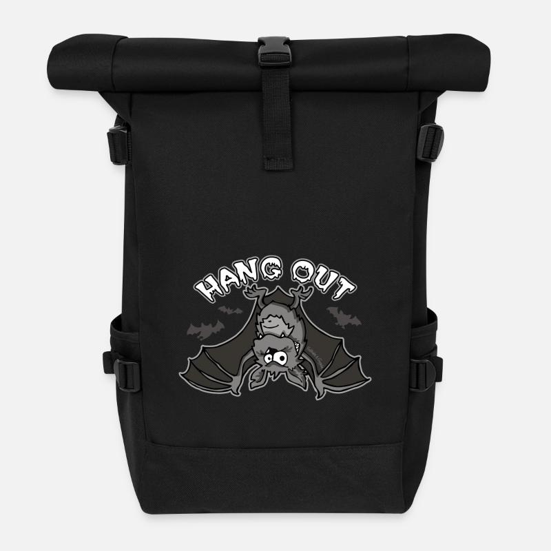 Hang out bat - Roll Top Backpack - black
