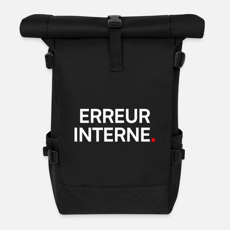 Innere Fehler-Humor-Nerd-Müdigkeit - Rolltop Rucksack - Schwarz