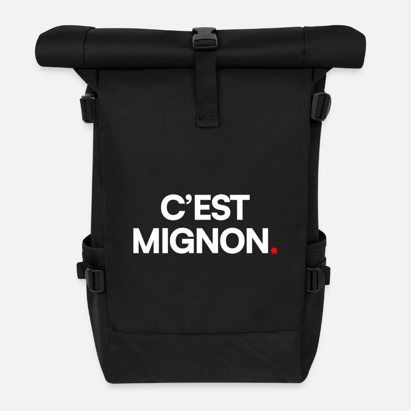 C’est mignon - Sac à dos roll top - noir