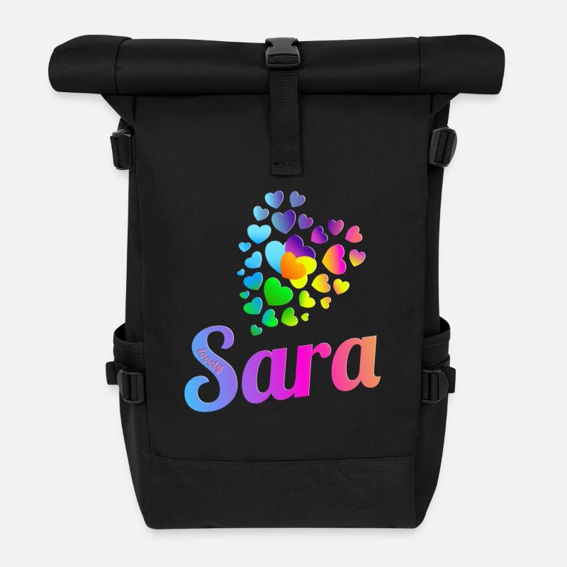 Sara Geburtstag Sara - Rolltop Rucksack - Schwarz
