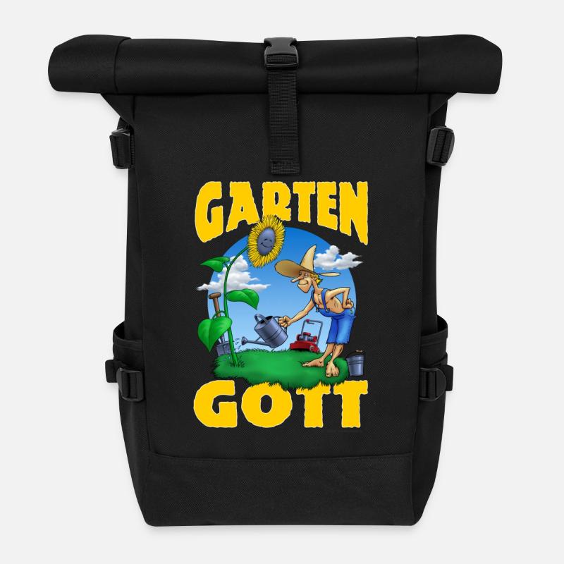 Garten Gott Sonnenblume no problem RAHMENLOS - Rolltop Rucksack - Schwarz