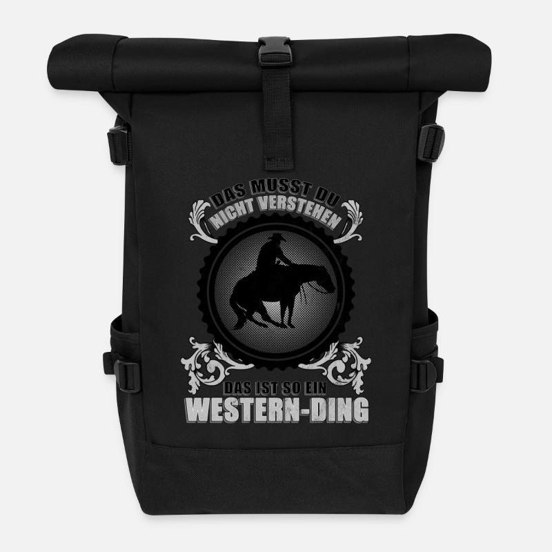 Das ist so ein Western-Ding. - Rolltop Rucksack - Schwarz