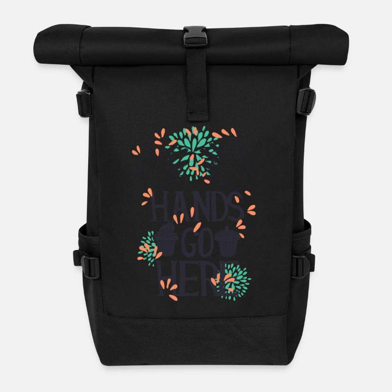 Hands go here CUPCAKE - Roll Top Backpack - black