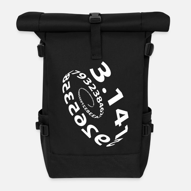 Pi 3,14 Nombre circulaire en spirale - Sac à dos roll top - noir
