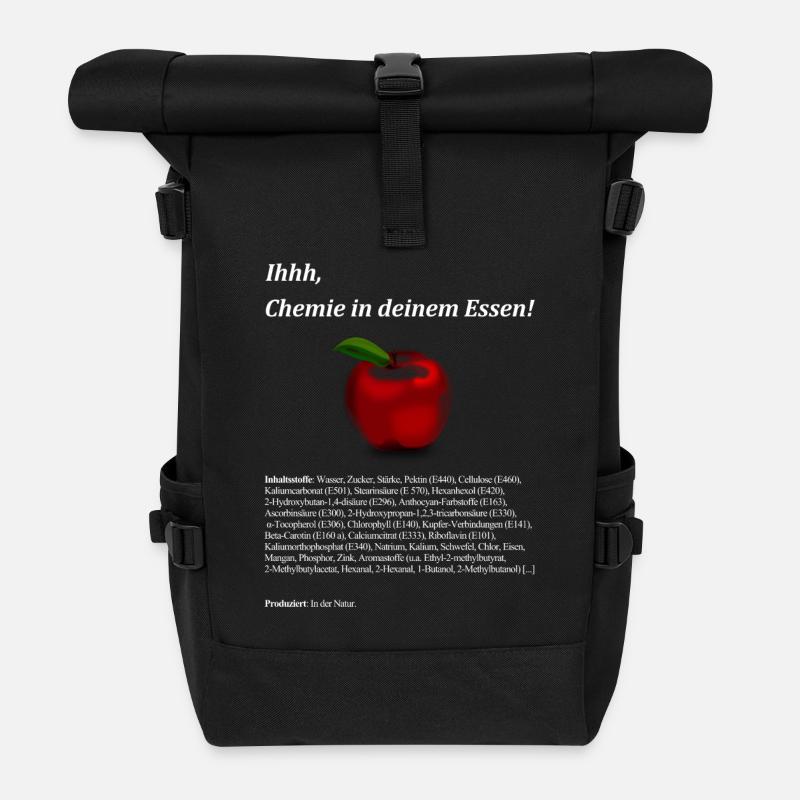 Apfel - Rolltop Rucksack - Schwarz