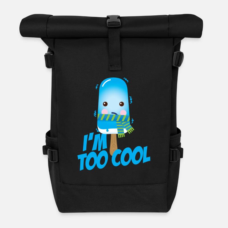 Drôle de cool sort mignon crème glacée en été - Sac à dos roll top - noir