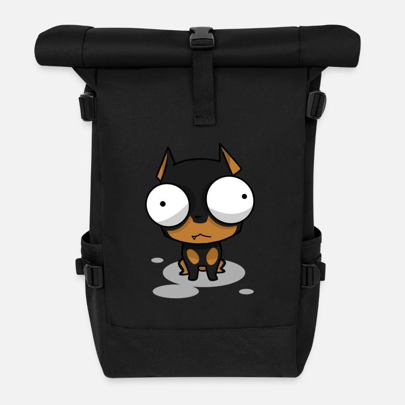 Knuffiger Hund Welpe Niedlich Haustier Geschenk - Rolltop Rucksack - Schwarz