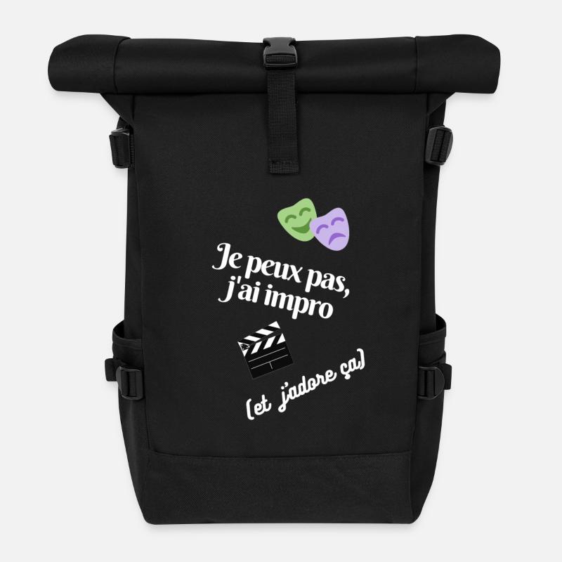 Théâtre d'improvisation, j'adore! - Sac à dos roll top - noir