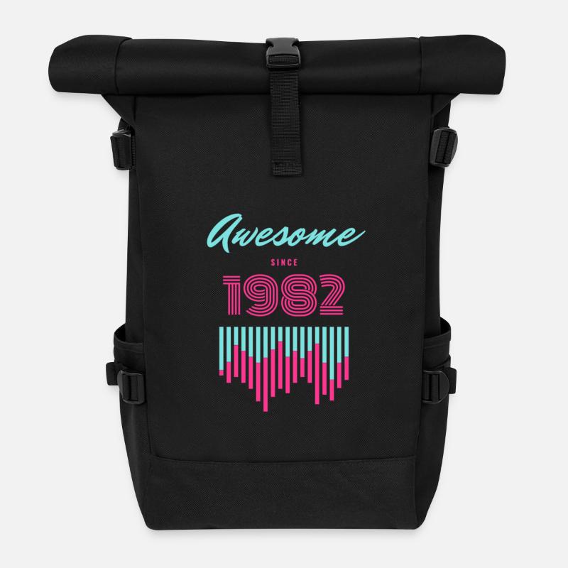 Génial depuis 1982 Neon Pulse - Sac à dos roll top - noir
