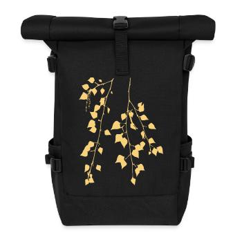 Birkenzweig - Natur - Nachhaltig - Waldbaum - Rolltop Rucksack - Schwarz - Vorne