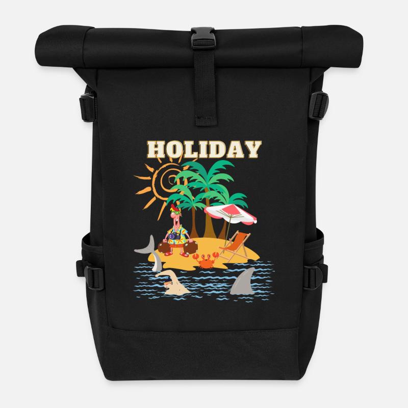 Holiday ART - Roll Top Backpack - black