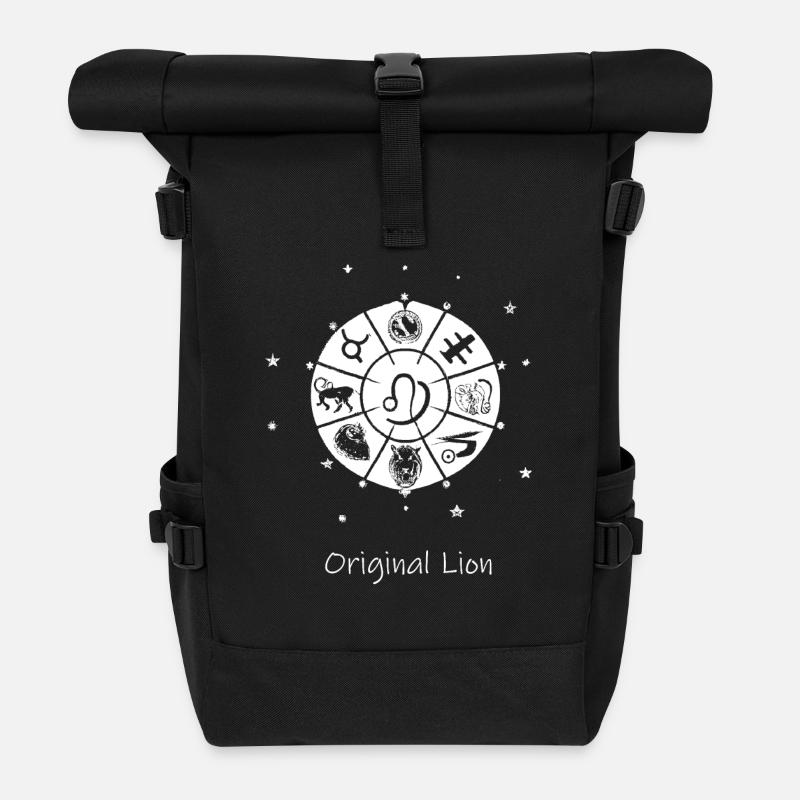 Sternzeichen Löwe 001 weiß - Rolltop Rucksack - Schwarz