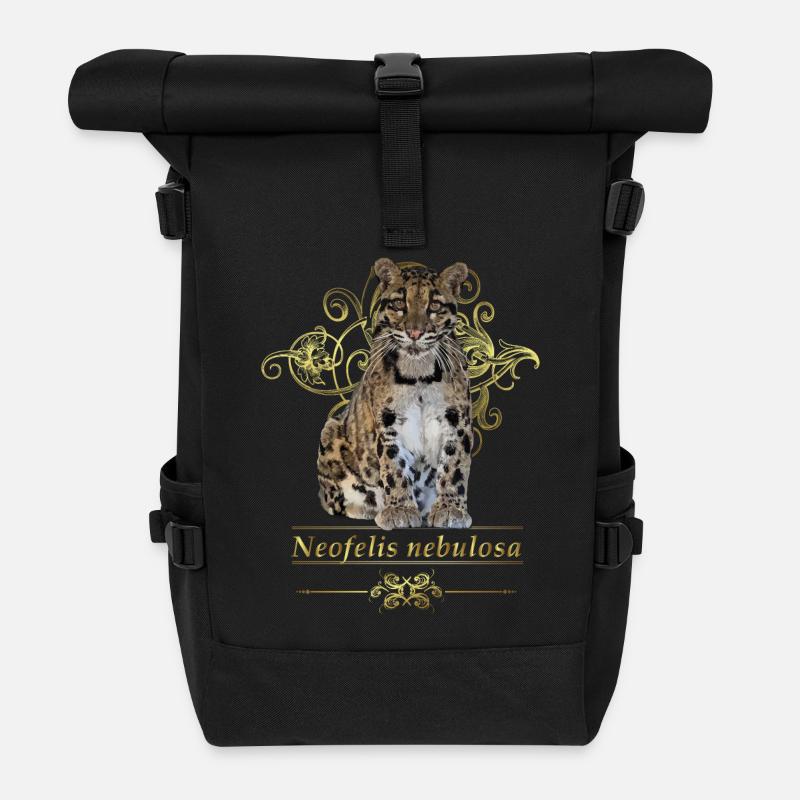 Der Nebelparder - Rolltop Rucksack - Schwarz