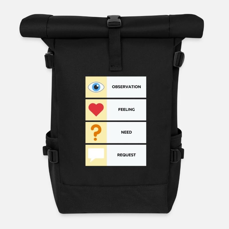 Gewaltfreie Kommunikation (Englisch) - Rolltop Rucksack - Schwarz
