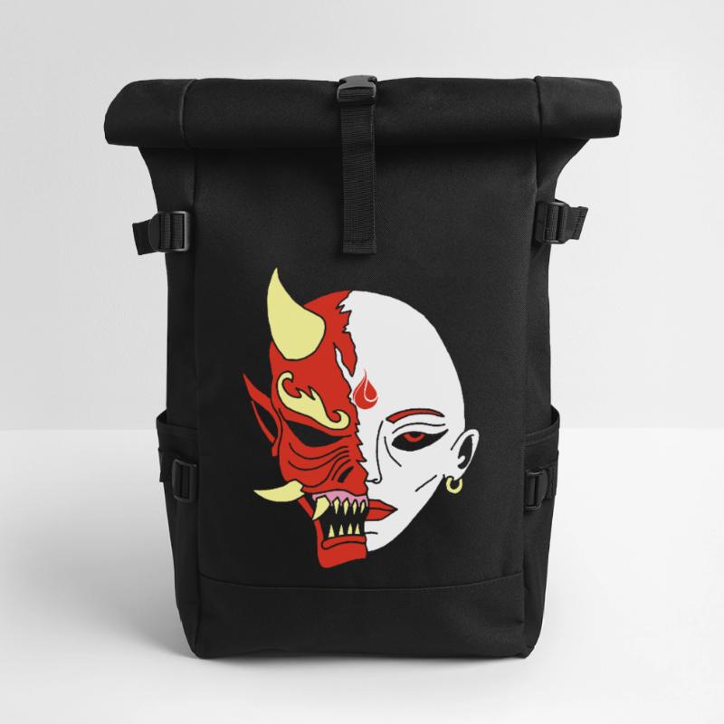 Mensch oder Dämon? Rolltop Rucksack
