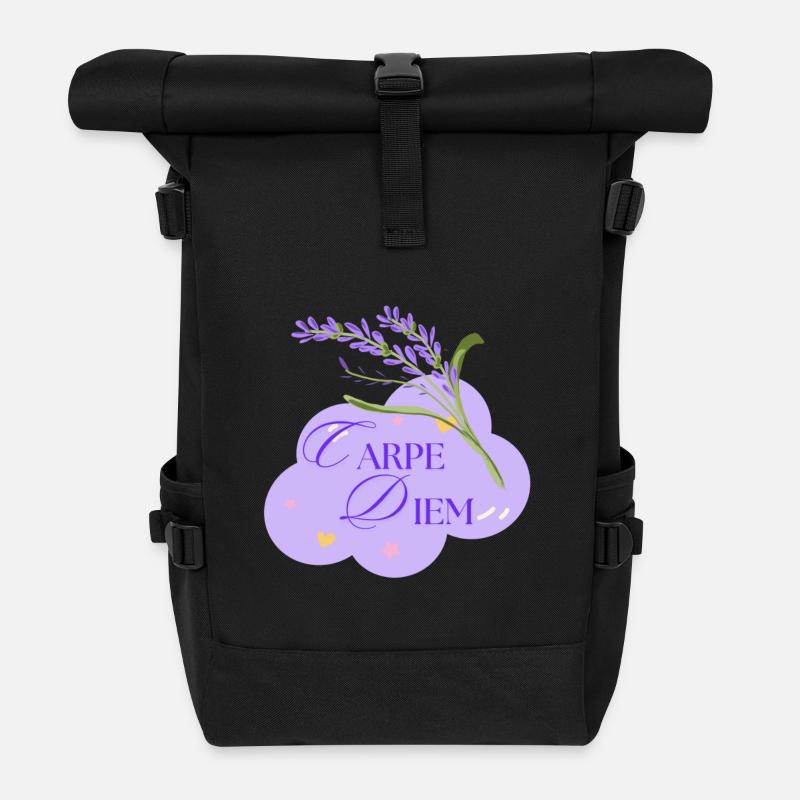 Carpe Diem - Rolltop Rucksack - Schwarz