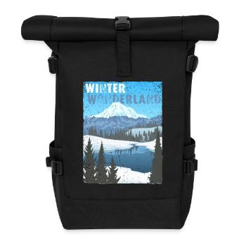 Winter Wonderland - public domain modificated - Roll Top Backpack - black - Front