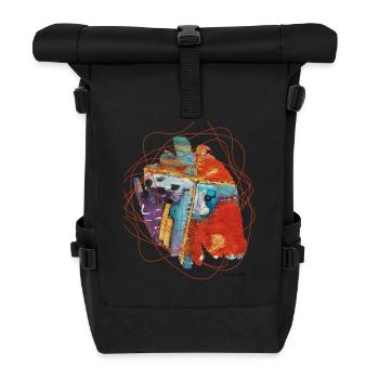 Un art abstrait vibrant aux lignes chaotiques - Sac à dos roll top - noir - Devant