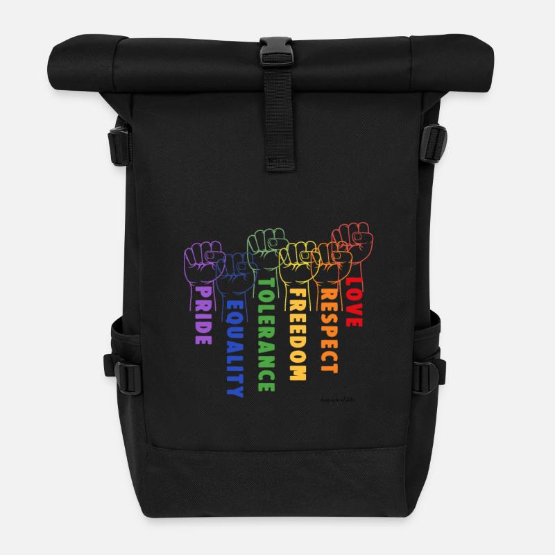 Solidarité et fierté - Sac à dos roll top - noir