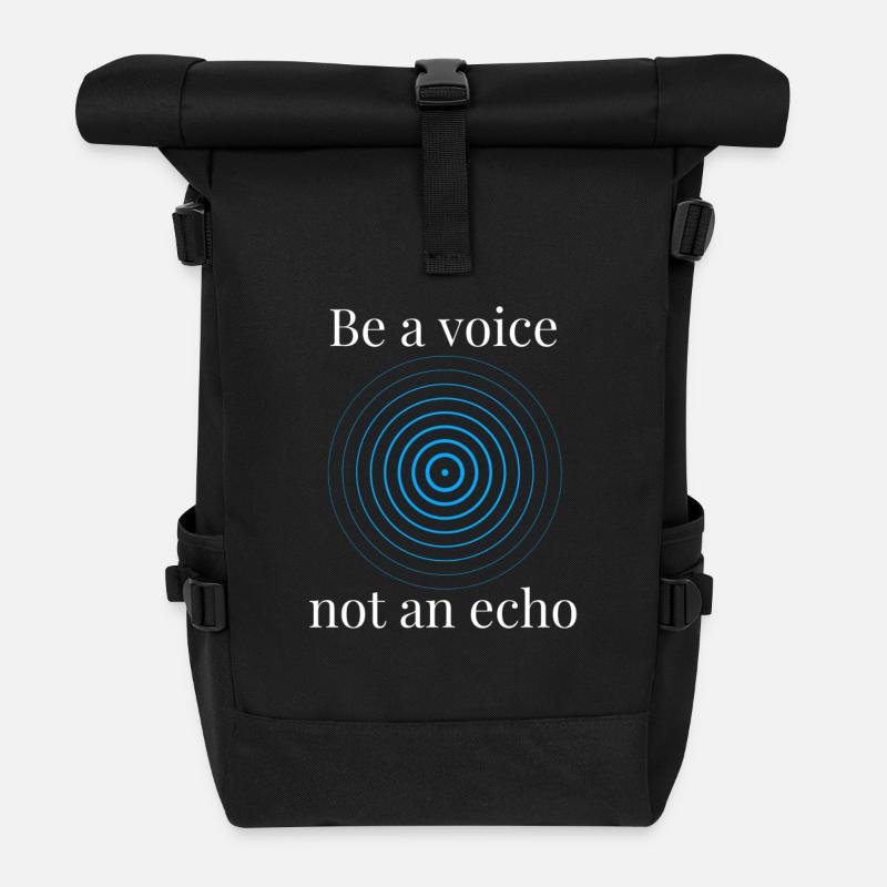 Be a voice not an echo Kreisdesign - Rolltop Rucksack - Schwarz